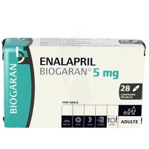 Enalapril Biogaran 5 Mg, Comprimé Sécable