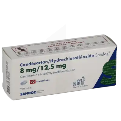 Candesartan/hydrochlorothiazide Sandoz 8 Mg/12,5 Mg, Comprimé à Bordeaux