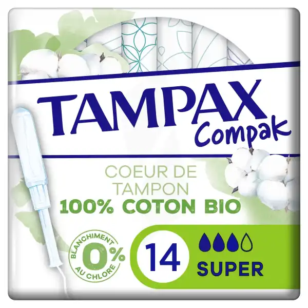 Tampax Compak Cotton Tampon Périodique Super B/14
