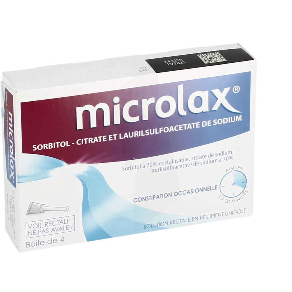 Microlax Sorbitol Citrate Et Laurilsulfoacetate De Sodium, Solution Rectale En Récipient Unidose