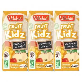 Vitabio Fruit Kid'z Jus Orange Ananas 3briques/20cl à QUETIGNY