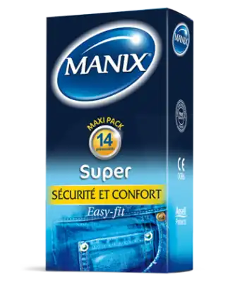 Manix Super Préservatif Avec Réservoir Lubrifiés B/14
