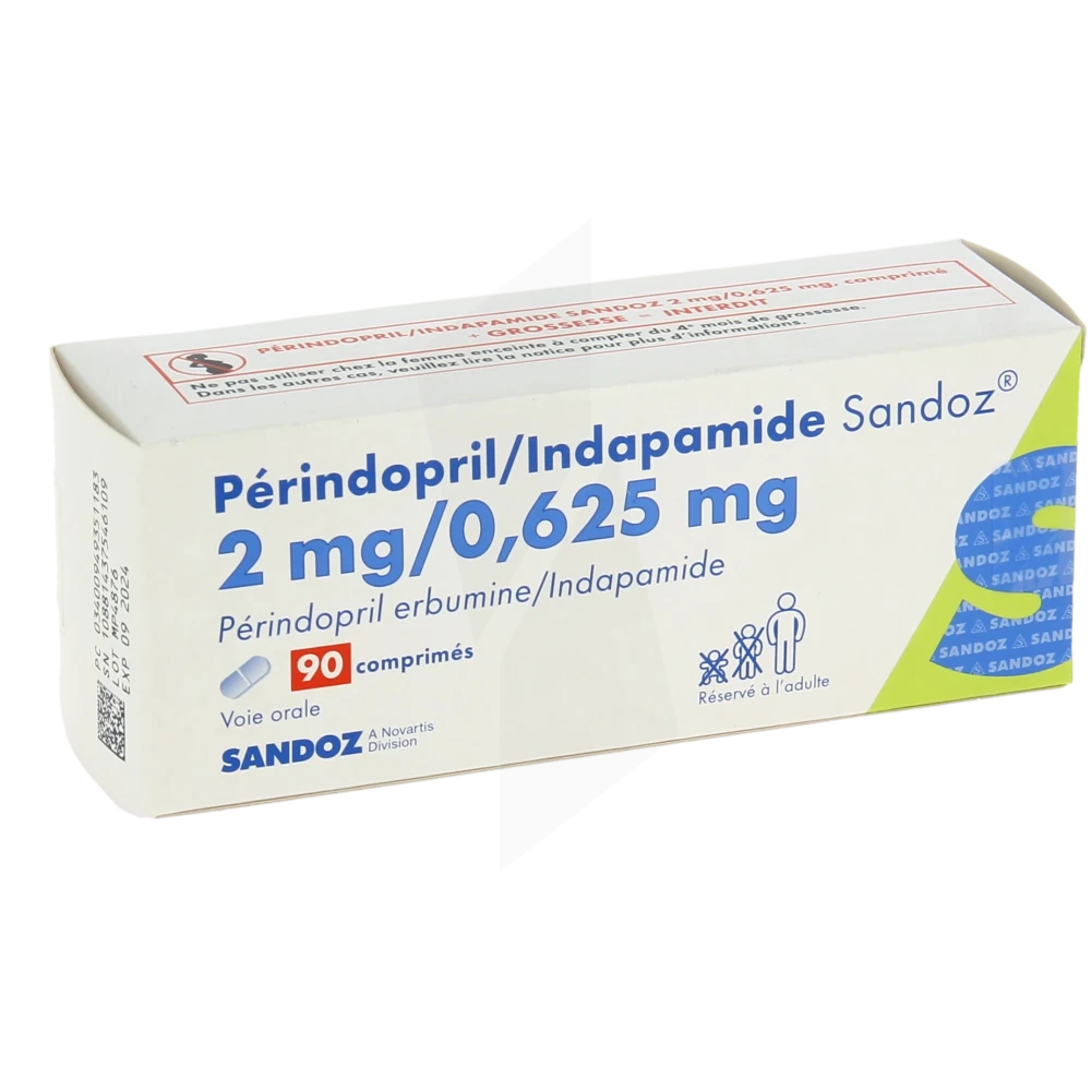 Perindopril/indapamide Sandoz 2 Mg/0,625 Mg, Comprimé