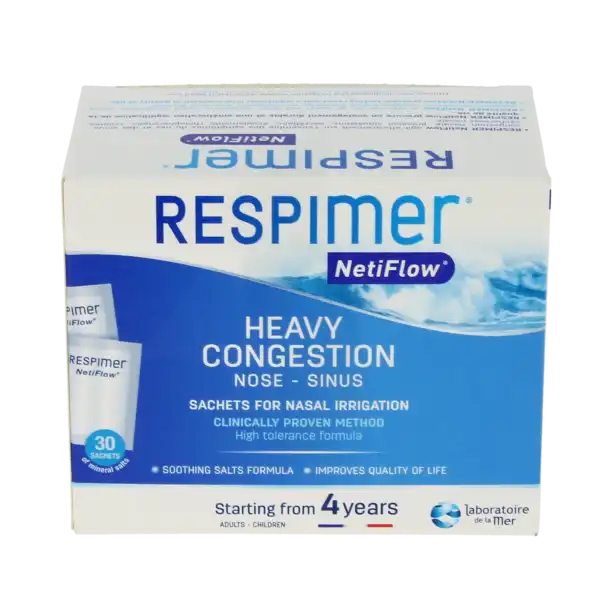 Respimer® Netiflow® Sachets De Sels Minéraux Pour Irrigation Nasale 30 Sachets/4g