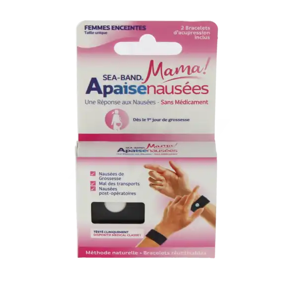 Sea-band Bracelet Anti-nausées Mama Noir