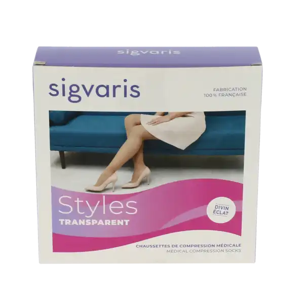 Sigvaris Styles Transparent Chaussettes  Femme Classe 2 Beige 110 Medium Normal