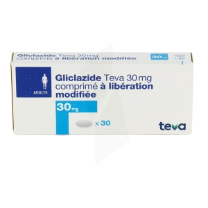 Gliclazide Teva 30 Mg, Comprimé à Libération Modifiée