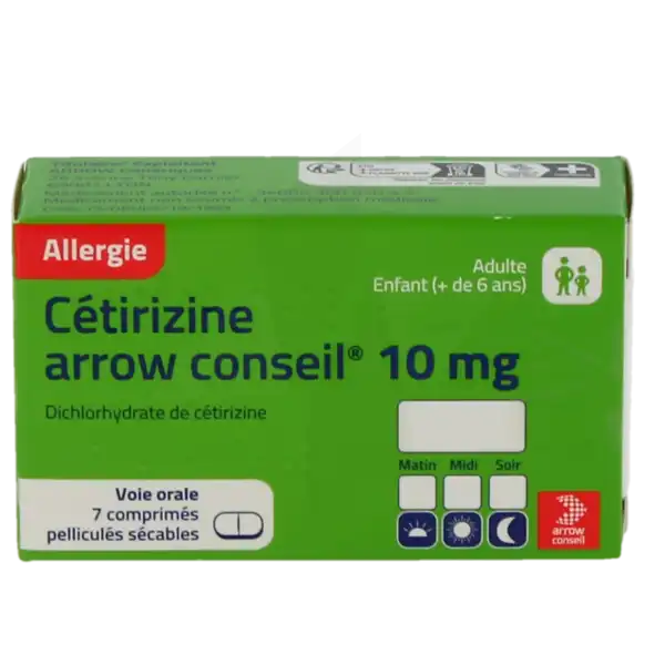 Cetirizine Arrow Conseil 10 Mg, Comprimé Pelliculé Sécable