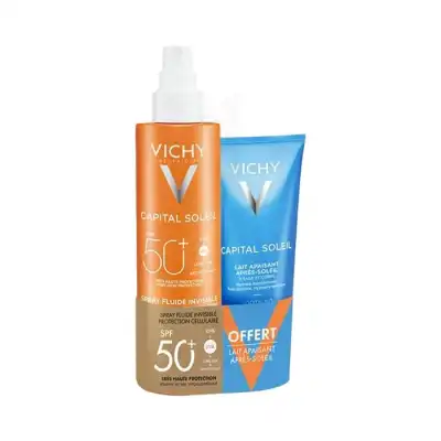 Acheter Vichy Capital Soleil Huile Invisible de Protection Cellulaire SPF50+ Spray/200ml + Lait Apaisant Après-Soleil 300ml à LORMONT
