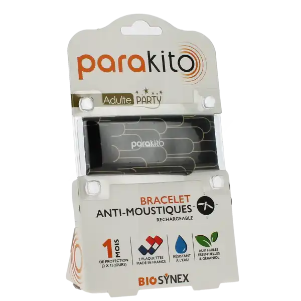 Parakito Party Bracelet Rechargeable Anti-moustique Adulte Party Tubes B/2