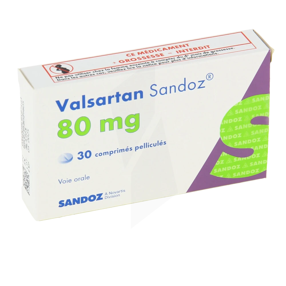 Valsartan Sandoz 80 Mg, Comprimé Pelliculé