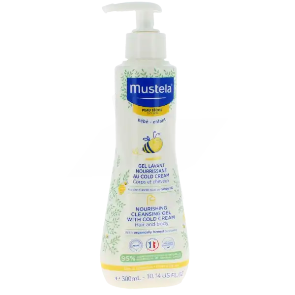 Mustela Gel Lavant Nourrissant Au Cold Cream à La Cire D'abeille Bio 300 Ml
