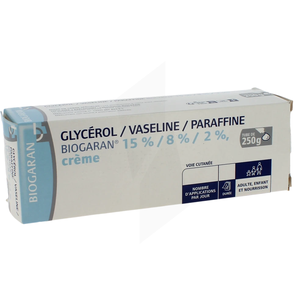 Glycerol/vaseline/paraffine Biogaran 15 %/8 %/2 %, Crème