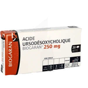 Acide Ursodesoxycholique Biogaran 250 Mg, Comprimé Pelliculé