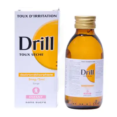 Drill Dextromethorphane 5 Mg/5 Ml Sirop Toux Sèche Sans Sucre Enfant Fl/125ml à FLEURANCE