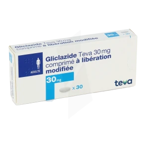 Gliclazide Teva 30 Mg, Comprimé à Libération Modifiée