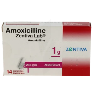 Amoxicilline Zentiva Lab 1 G, Comprimé Dispersible