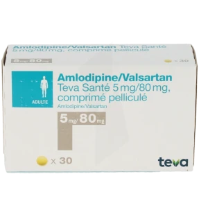 Amlodipine/valsartan Teva Sante 5 Mg/80 Mg, Comprimé Pelliculé
