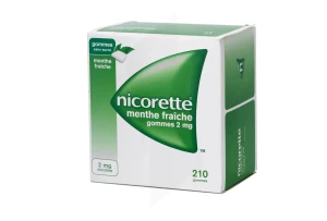 Nicorette 2 Mg Gomme à Mâcher Médicale Sans Sucre Menthe Fraîche Plq/210