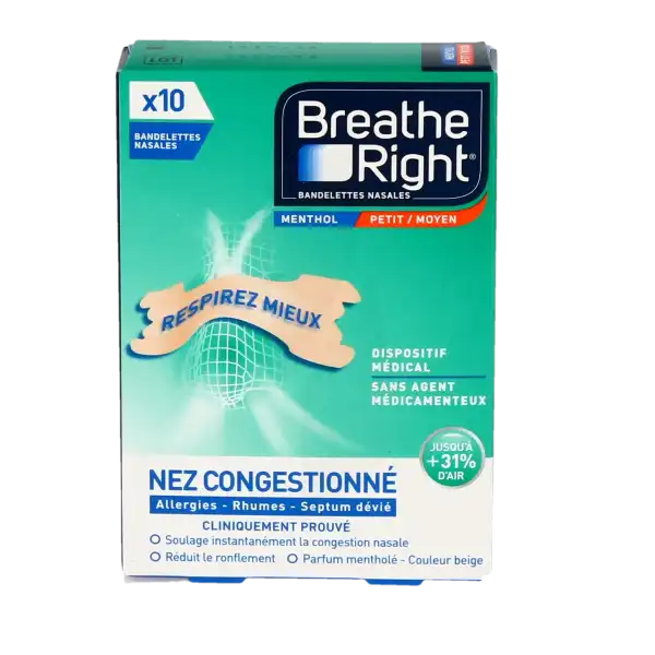 Breathe Right Bdlette Nasale Menthe Medium B/10