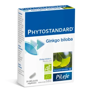 Pileje Phytostandard - Ginkgo 20 Gélules Végétales