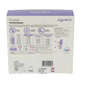 Sigvaris Styles Transparent Chaussettes  Femme Classe 2 Beige 120 Medium Long