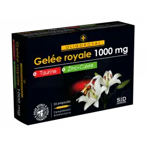 Sid Nutrition Oligoroyal Gelée Royale 1000 Mg Taurine Zinc Cuivre _ 20 Ampoules De 10ml à Entrelacs