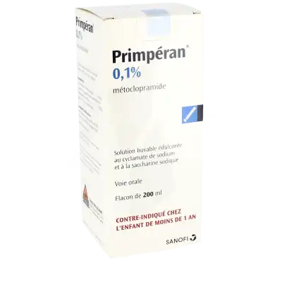 Primperan 0,1 %, Solution Buvable édulcorée Au Cyclamate De Sodium Et à La Saccharine Sodique à Lherm