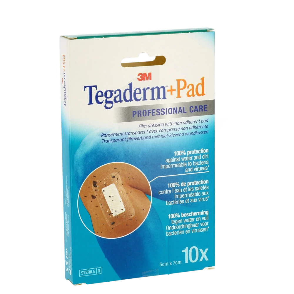 Tegaderm+ Pad Pans AdhÉsif StÉrile Avec Compresse Transparent 5x7cm B/10