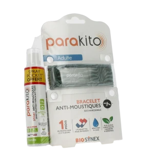 Parakito Bracelet Anti-moustique Adulte Jungle +spray Offert 30ml