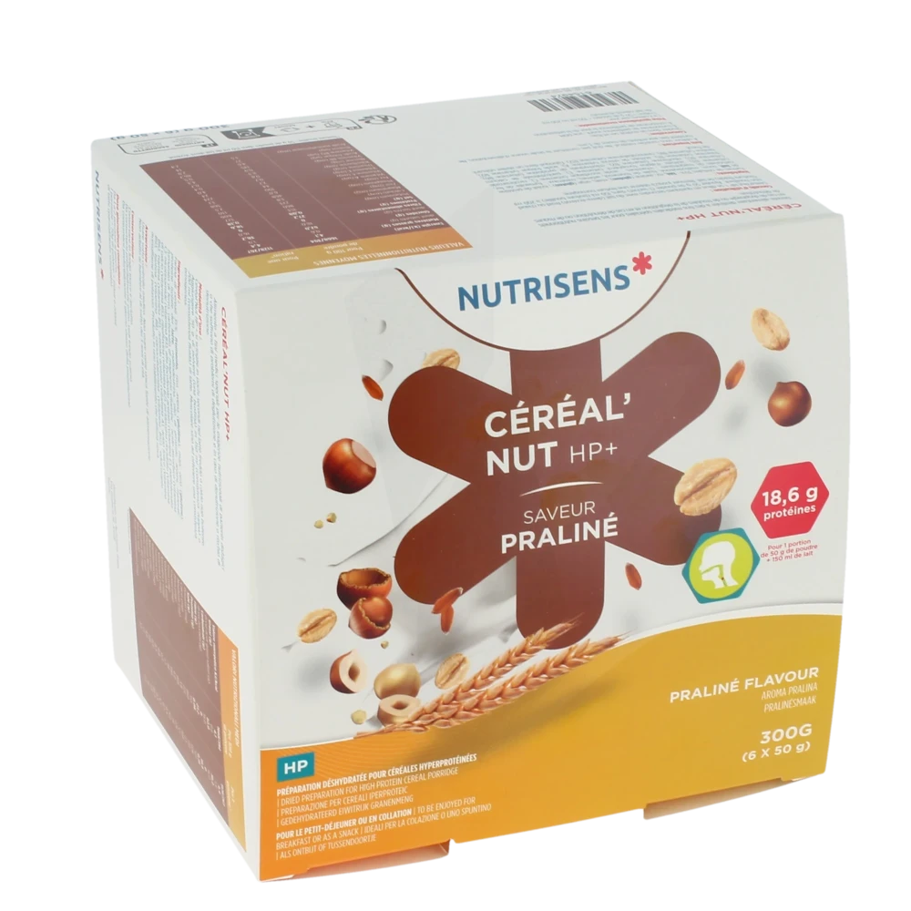 Nutrisens Cerealnut Hp+ Nutriment Saveur Praliné 6sach/50g