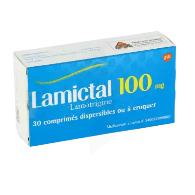 LAMICTAL 100 mg, comprimé dispersible ou à croquer