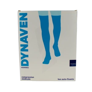 Sigvaris Dynaven Semi-opaque Fin Bas Auto-fixants Pied Ouvert Classe 2 Homme Noir Normal M