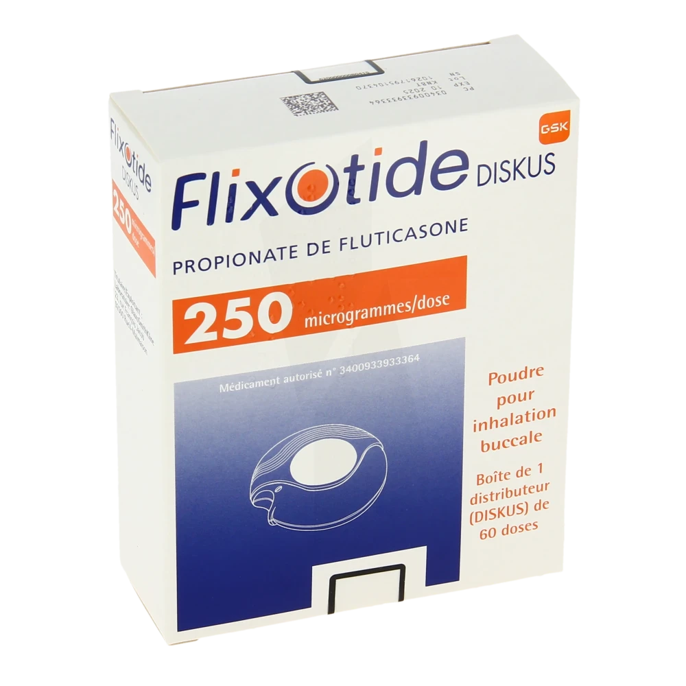 Flixotide Diskus 250 Microgrammes/dose, Poudre Pour Inhalation En Récipient Unidose