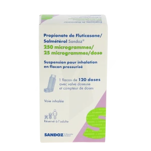 Propionate De Fluticasone/salmeterol Sandoz 250 Microgrammes/ 25 Microgrammes/dose, Suspension Pour Inhalation En Flacon Pressurisé