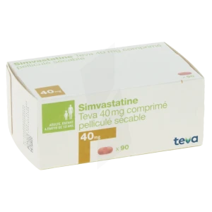 Simvastatine Teva 40 Mg, Comprimé Pelliculé Sécable
