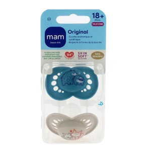 Mam Original Sucette Silicone +18mois Nature B/2