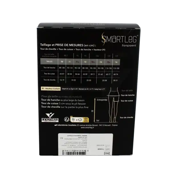 Smartleg® Transparent Classe Ii Collant Délicate Intense Taille 1+ Normal Pied Ouvert