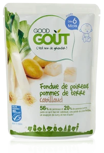 Good Goût Alimentation Infantile Poireaux Pomme De Terre Cabillaud Sachet/190g