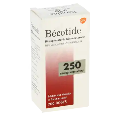 Becotide 250 Microgrammes/dose, Solution Pour Inhalation En Flacon Pressurisé à LE LAVANDOU