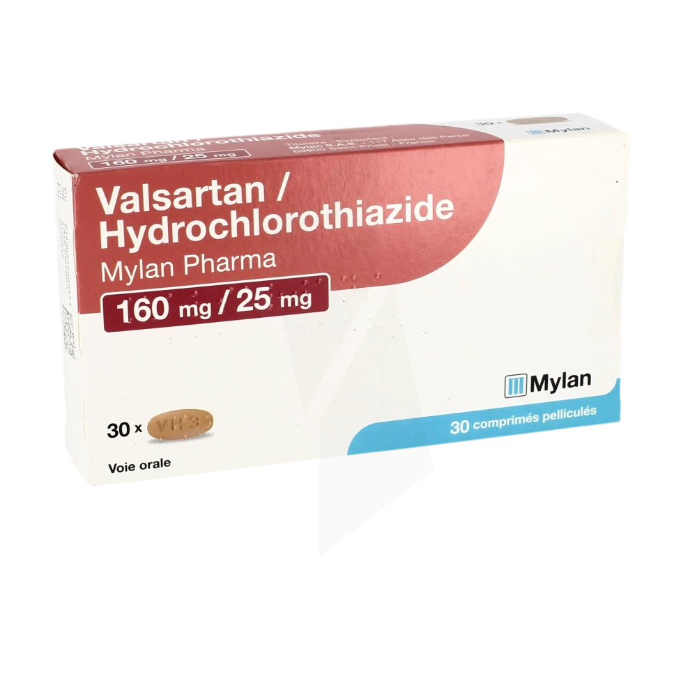 Valsartan/hydrochlorothiazide Viatris 160 Mg/25 Mg, Comprimé Pelliculé