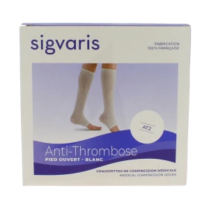 Sigvaris At2 Chaussette Pied Ouvert Blanc T2 Normal