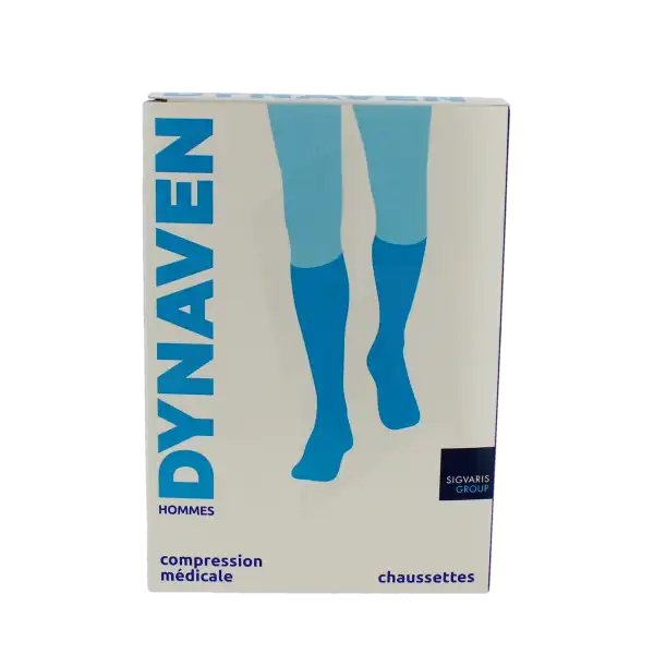 Sigvaris Dynaven Semi-opaque Fin Chaussette Classe 2 Homme Marine Long L
