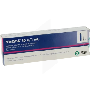 Vaqta 50 U/1 Ml, Suspension Injectable En Seringue Préremplie. Vaccin De L’hépatite A, Inactivé, Adsorbé. Pour Adultes