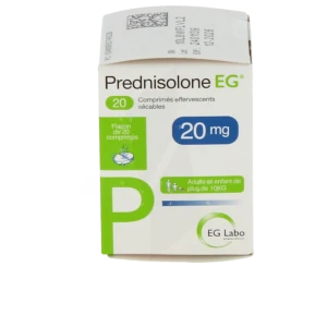 Prednisolone Eg 20 Mg, Comprimé Effervescent Sécable