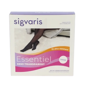 Sigvaris Essentiel Semi-transparent Bas Auto-fixants  Femme Classe 3 Dune Medium Normal