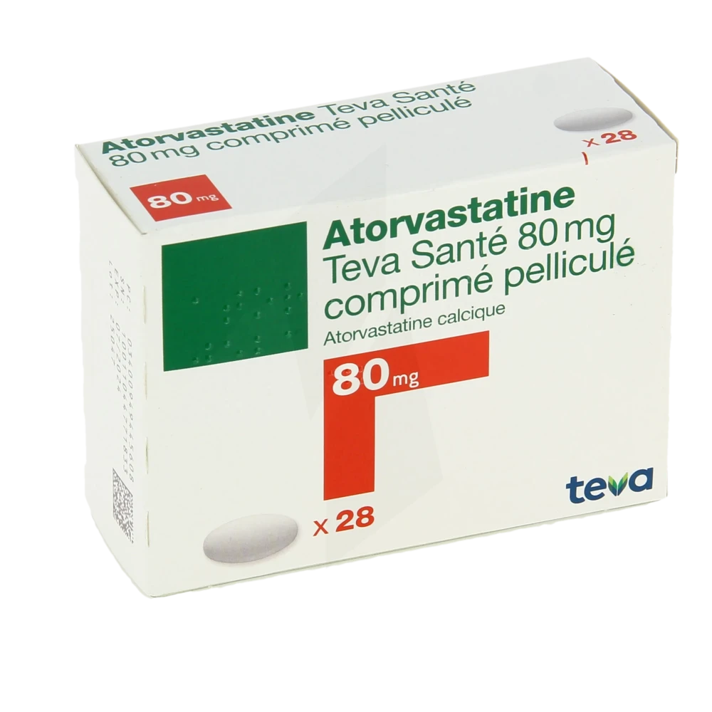 Atorvastatine Teva Sante 80 Mg, Comprimé Pelliculé