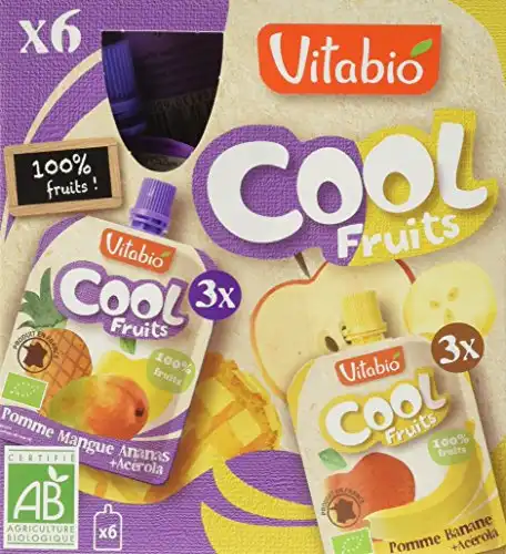 Vitabio Cool Fruits Compote Pomme Banane+pomme Mangue Ananas 6gourdes/90g