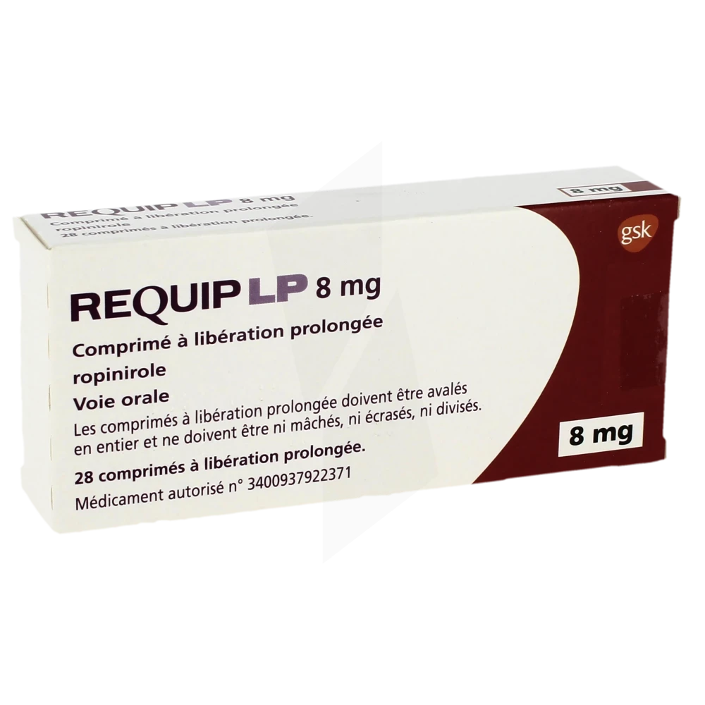 Requip Lp 8 Mg, Comprimé à Libération Prolongée