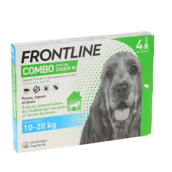 Frontline Combo 134,00 Mg / 120,60 Mg Solution Pour Spot-on Pour Chien M, Solution Pour Spot-on